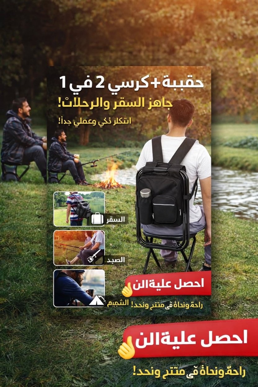 TABOURET PLIANT AVEC SAC DE TRANSPORT