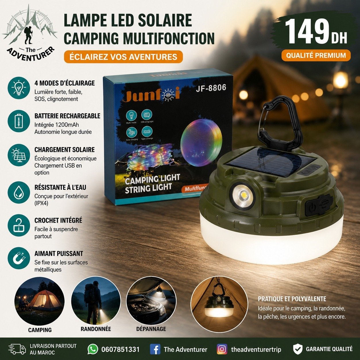Lanterne de Camping LED Portable